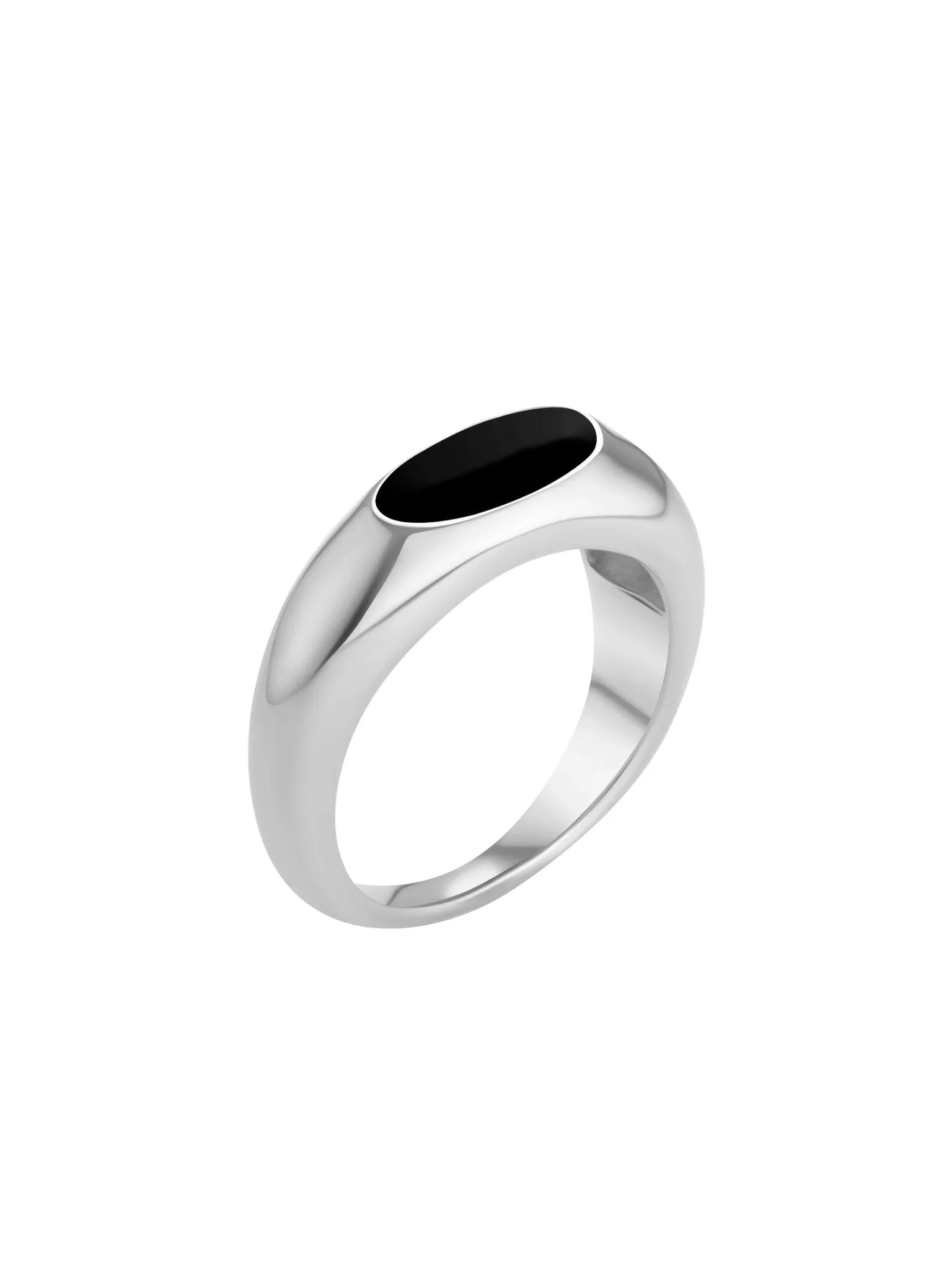 Stackable Enamel Ring - Silver