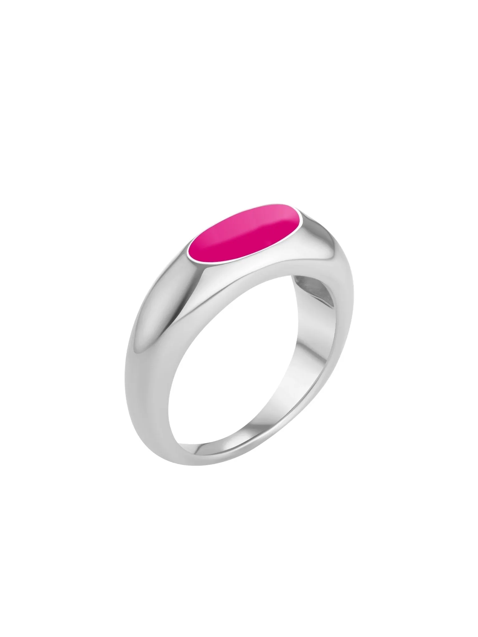 Stackable Enamel Ring - Silver