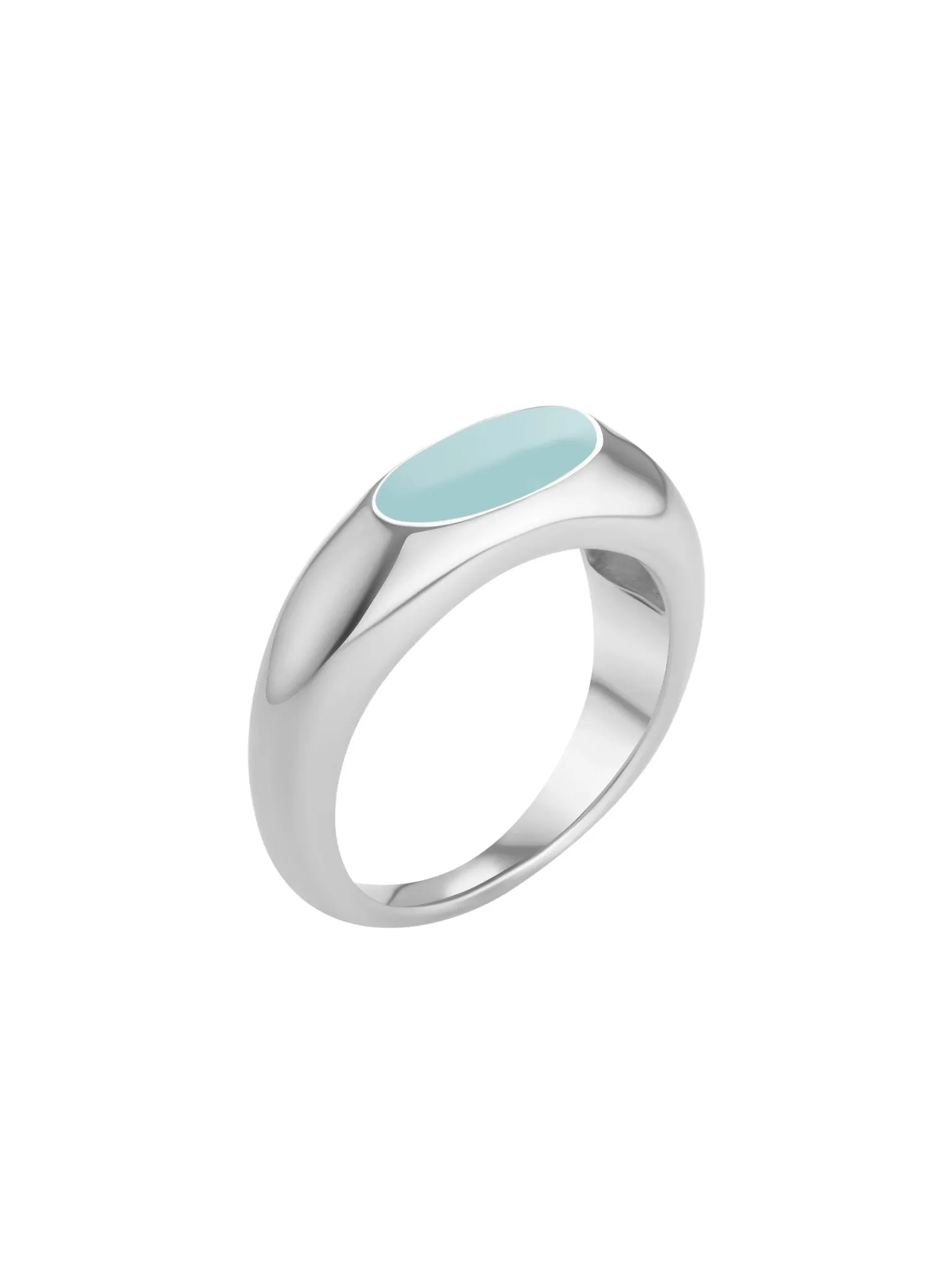 Stackable Enamel Ring - Silver