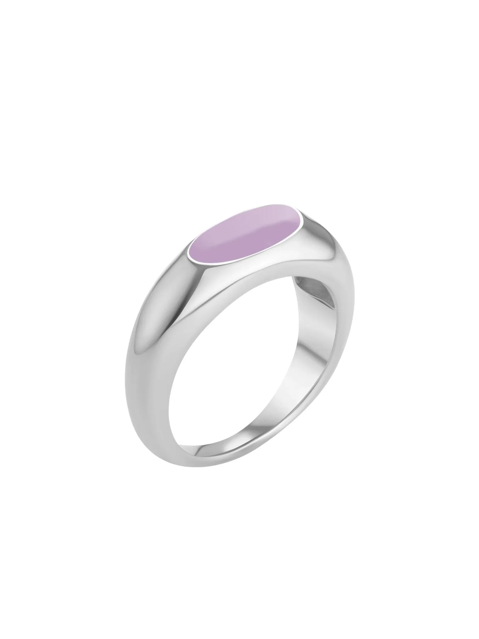 Stackable Enamel Ring - Silver