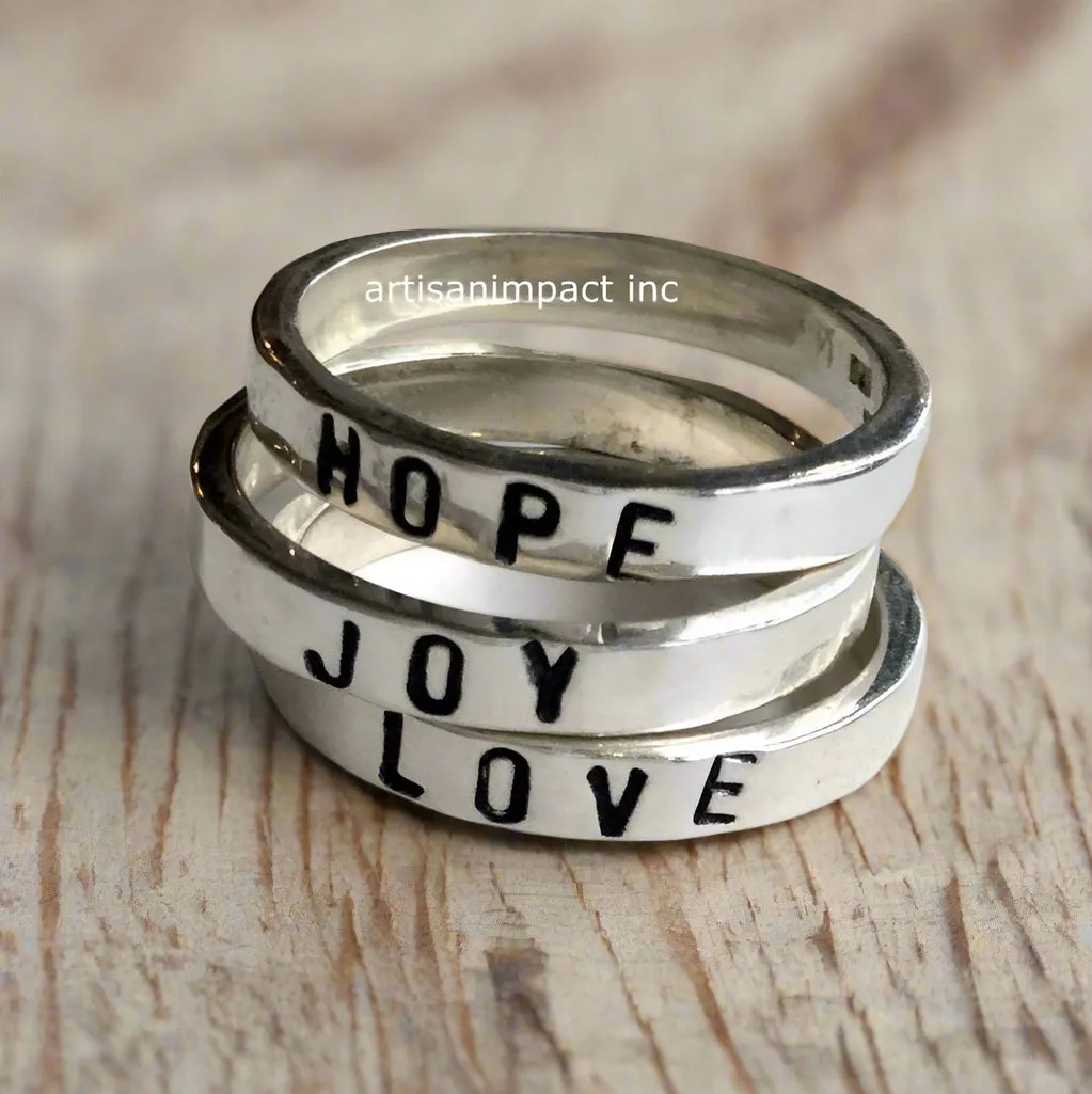 Stackable Name Ring - In the Heart.