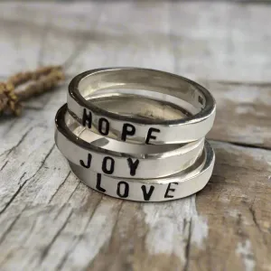 Stackable Name Ring - In the Heart.