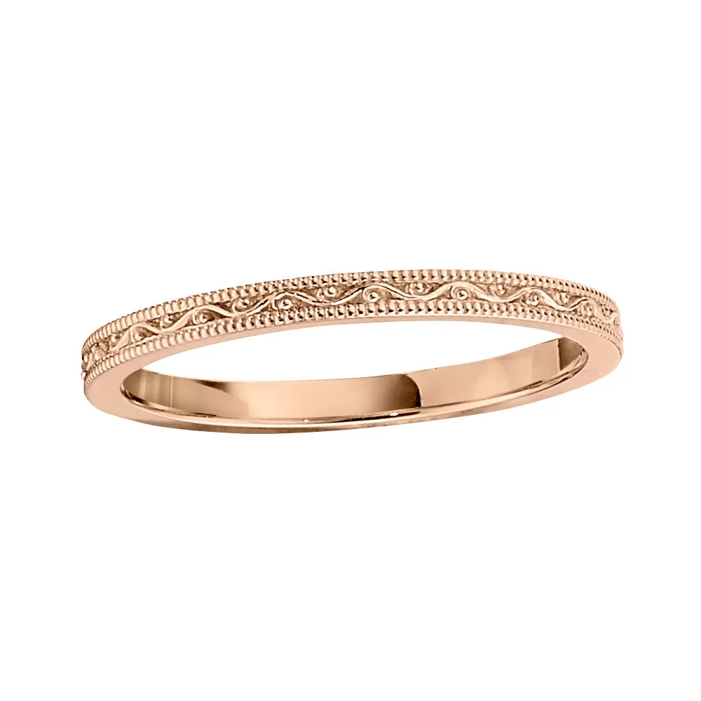 Stackable Vintage Yellow Gold Wedding Band