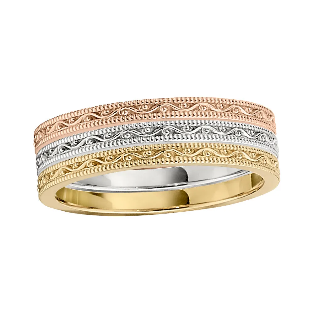 Stackable Vintage Yellow Gold Wedding Band