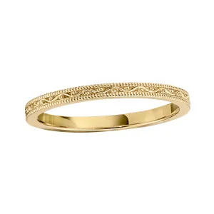 Stackable Vintage Yellow Gold Wedding Band