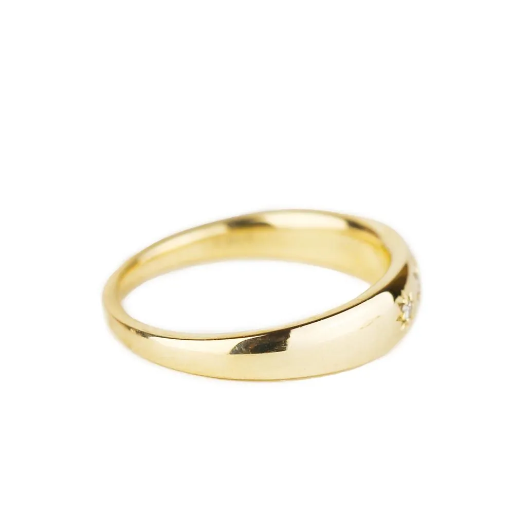 STAR SET DOME RING | 14K GOLD & DIAMONDS
