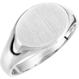 Sterling Silver 12x9 mm Oval Signet Ring