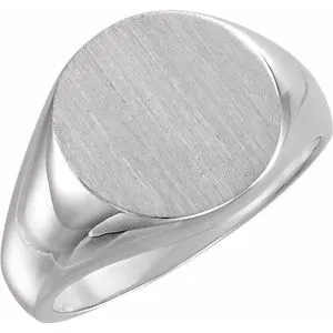 Sterling Silver 15 mm Round Signet Ring