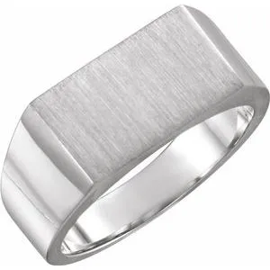 Sterling Silver 15x9 mm Rectangle Signet Ring