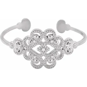 Sterling Silver 1/6 CTW Natural Diamond Cuff 7" Bracelet