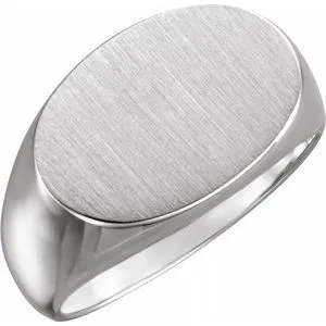 Sterling Silver 18x12 mm Oval Signet Ring