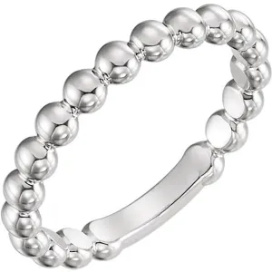 Sterling Silver 3mm Stackable Bead Ring, Size 7