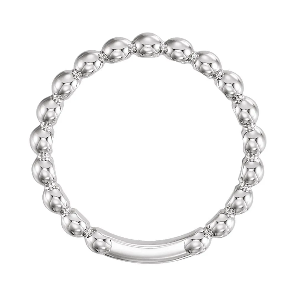 Sterling Silver 3mm Stackable Bead Ring, Size 7