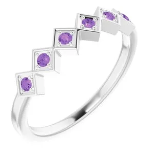 Sterling Silver Amethyst Stackable Ring