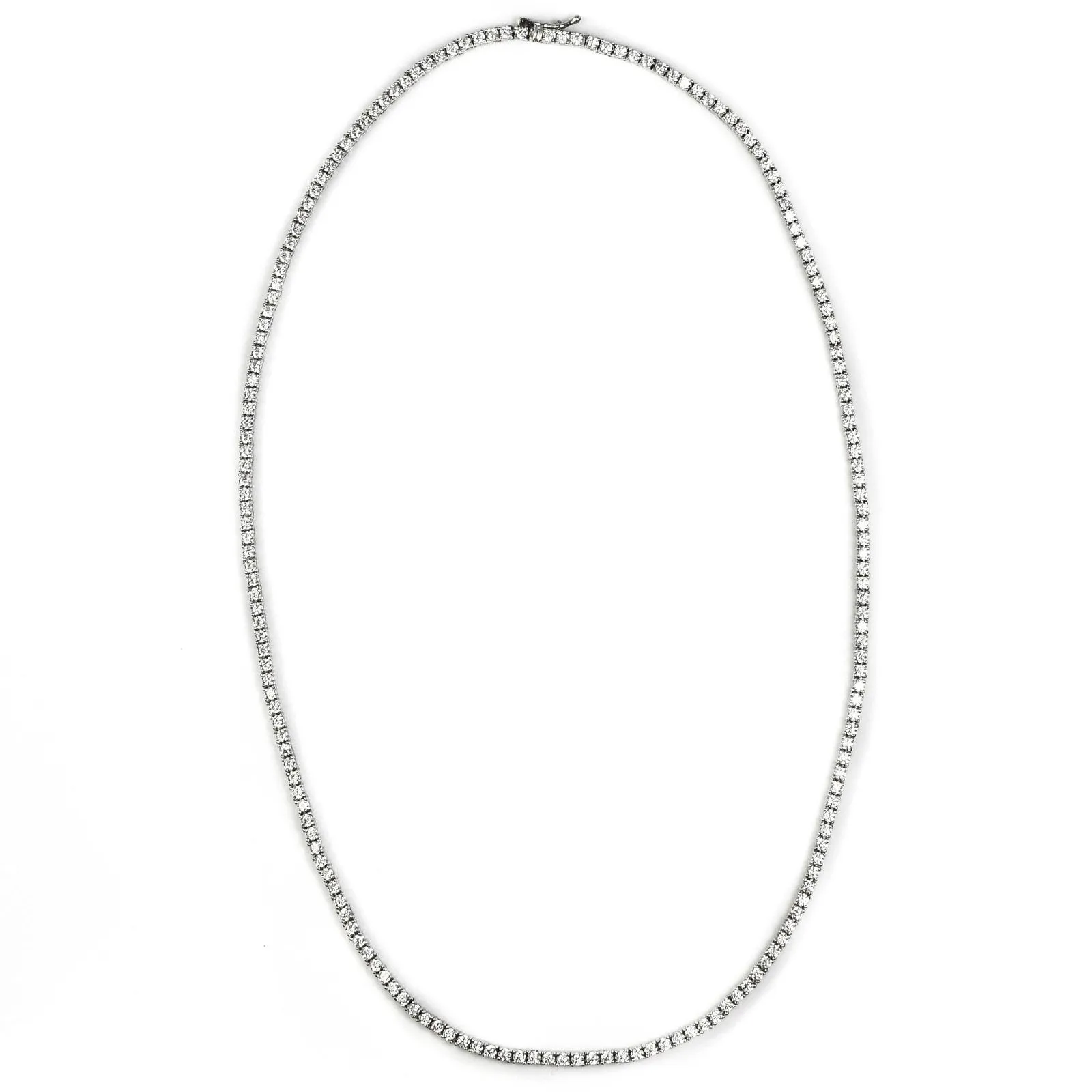 Sterling Silver & Round Cubic Zirconia Choker Necklet Necklace