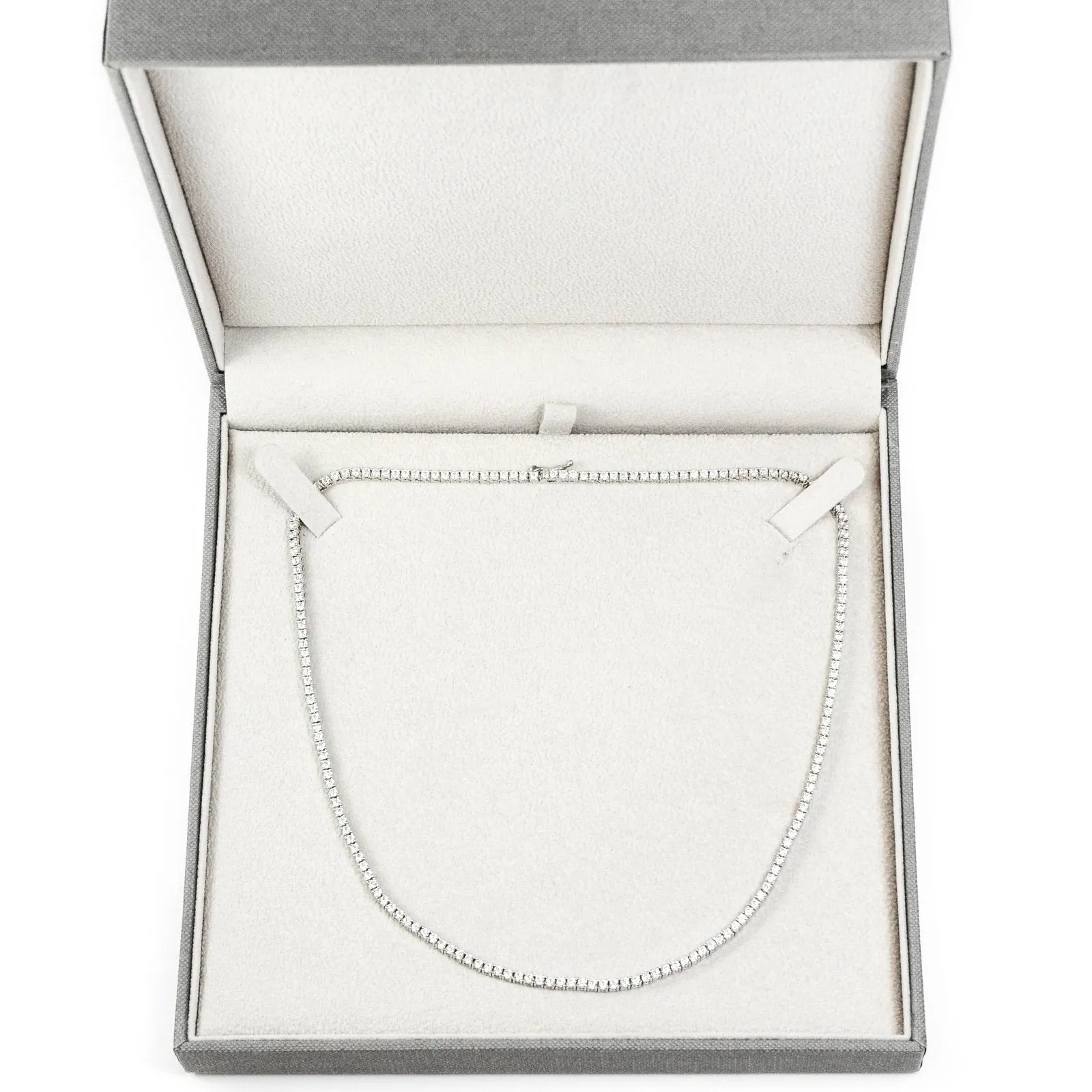 Sterling Silver & Round Cubic Zirconia Choker Necklet Necklace