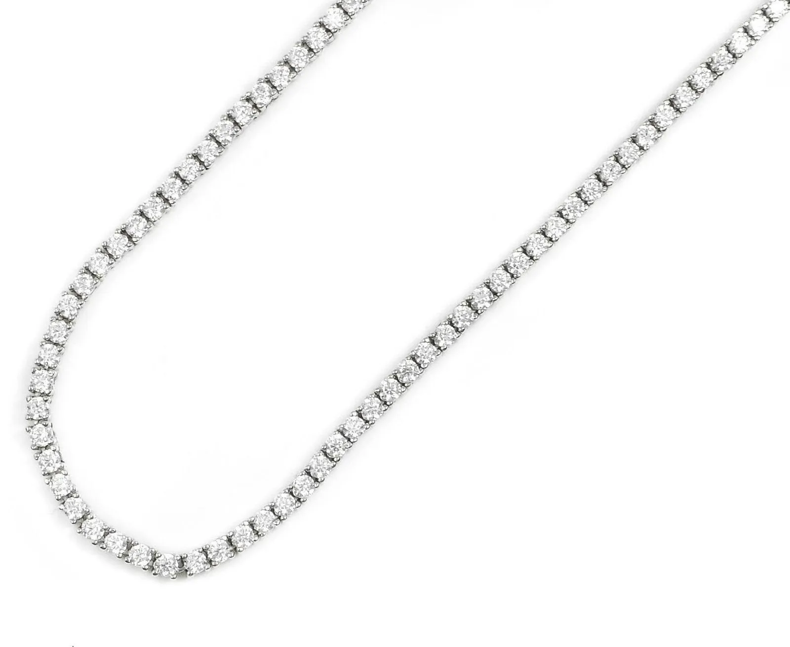 Sterling Silver & Round Cubic Zirconia Choker Necklet Necklace