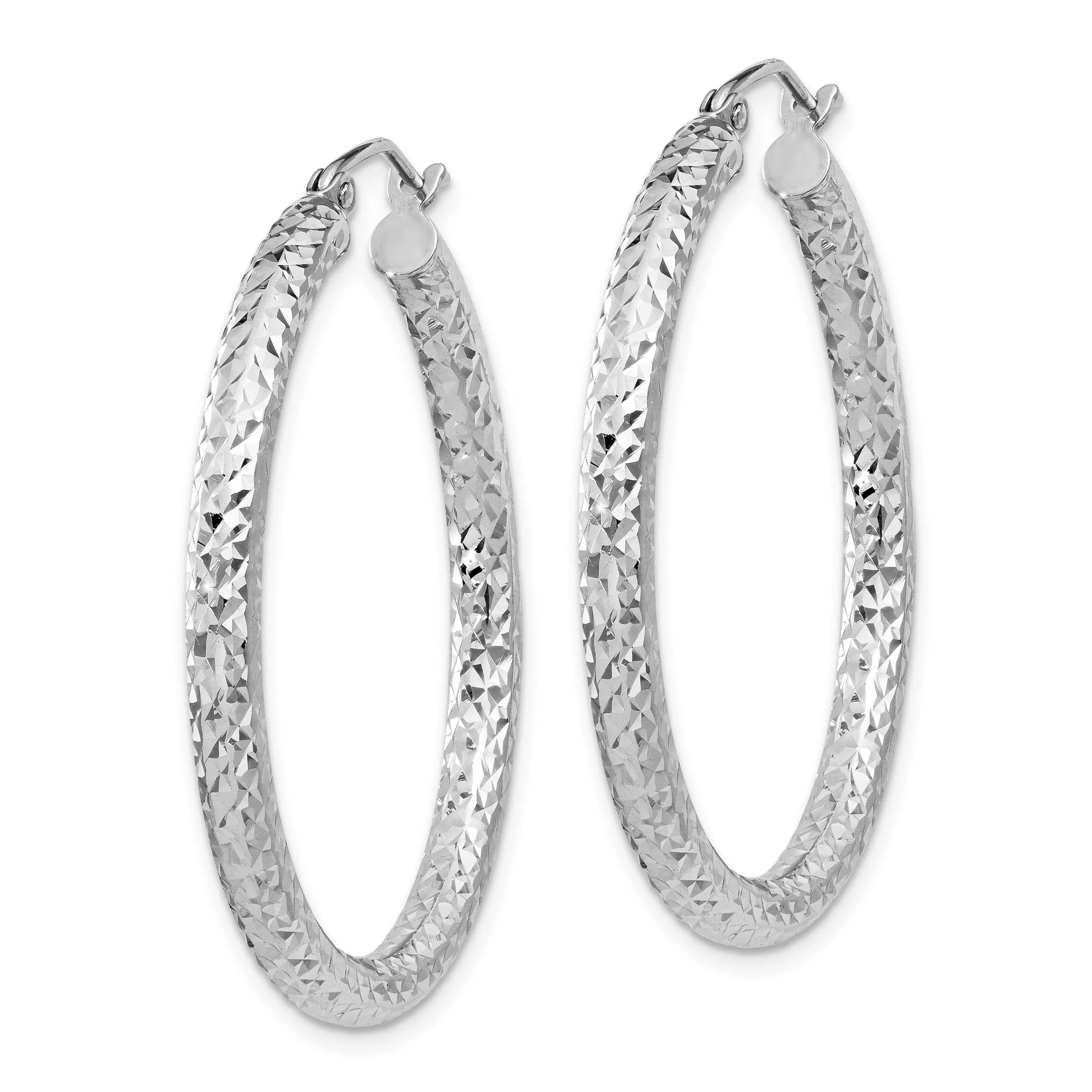 Sterling Silver D.C Hollow Hinged Hoop Earrings