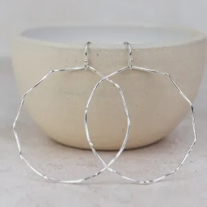 Sterling Silver Geo Wave Hoop Earring