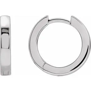 Sterling Silver Hinged 14 mm Hoop Earrings
