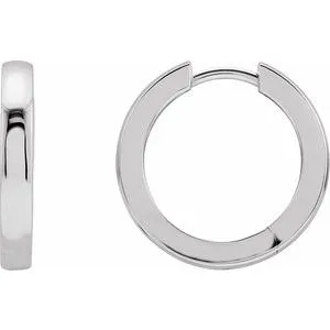 Sterling Silver Hinged 14 mm Hoop Earrings