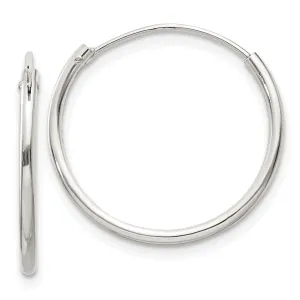 Sterling Silver Hollow Hoop Hinged Earrings