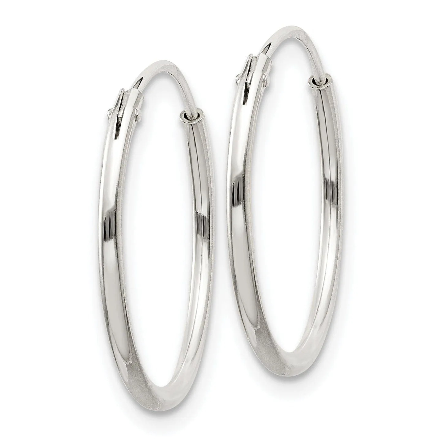 Sterling Silver Hollow Hoop Hinged Earrings
