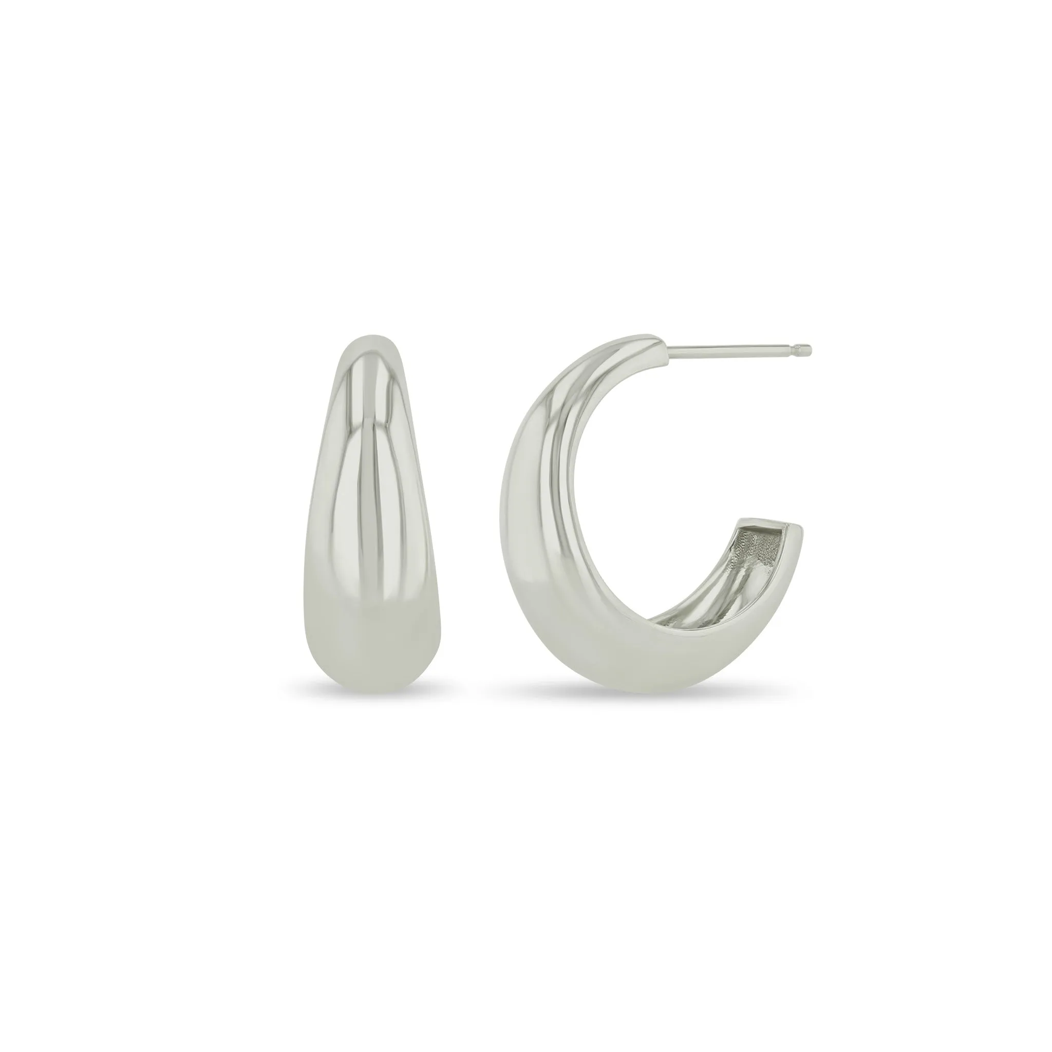 Sterling Silver Medium Aura Hoops