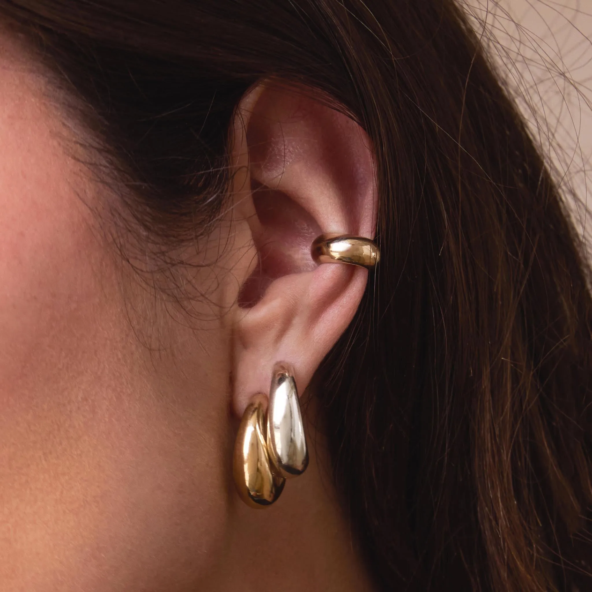 Sterling Silver Medium Aura Hoops