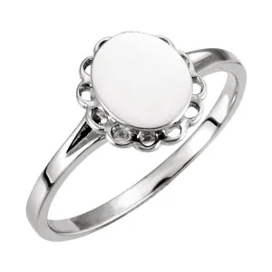 Sterling Silver Oval Signet Ring, Size 7