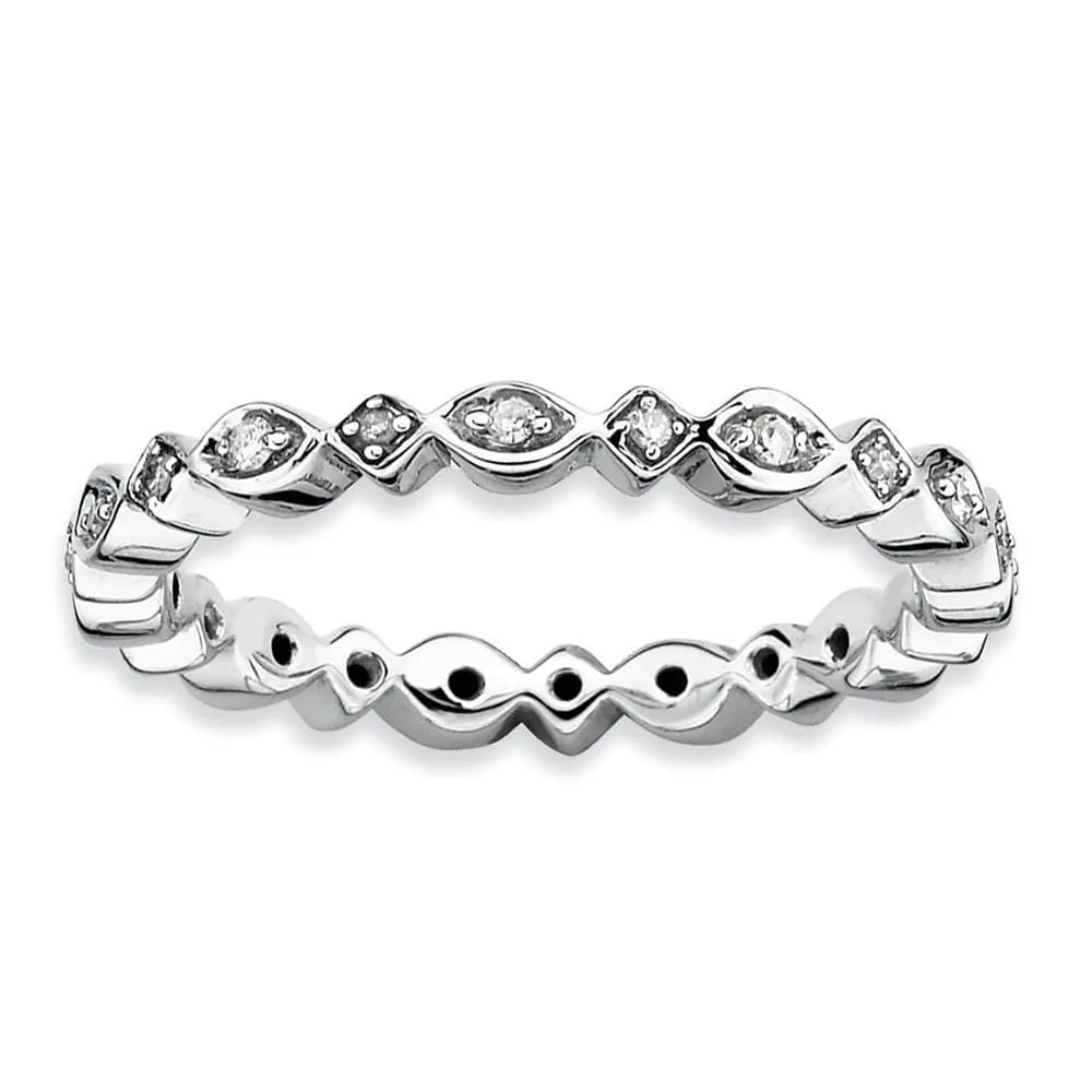 Sterling Silver Stackable Expressions Diamond Ring