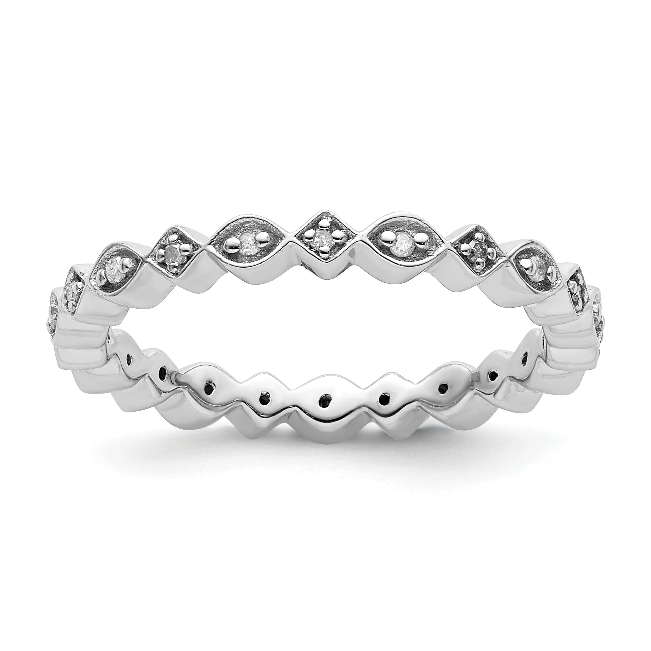 Sterling Silver Stackable Expressions Diamond Ring