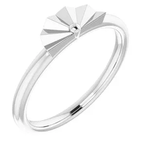 Sterling Silver Starburst Stackable Ring