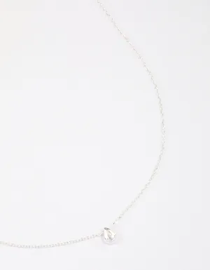 Sterling Silver Teardrop Pendant Chain Necklace