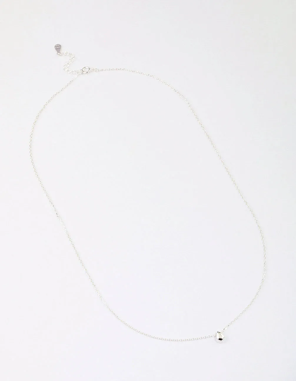 Sterling Silver Teardrop Pendant Chain Necklace