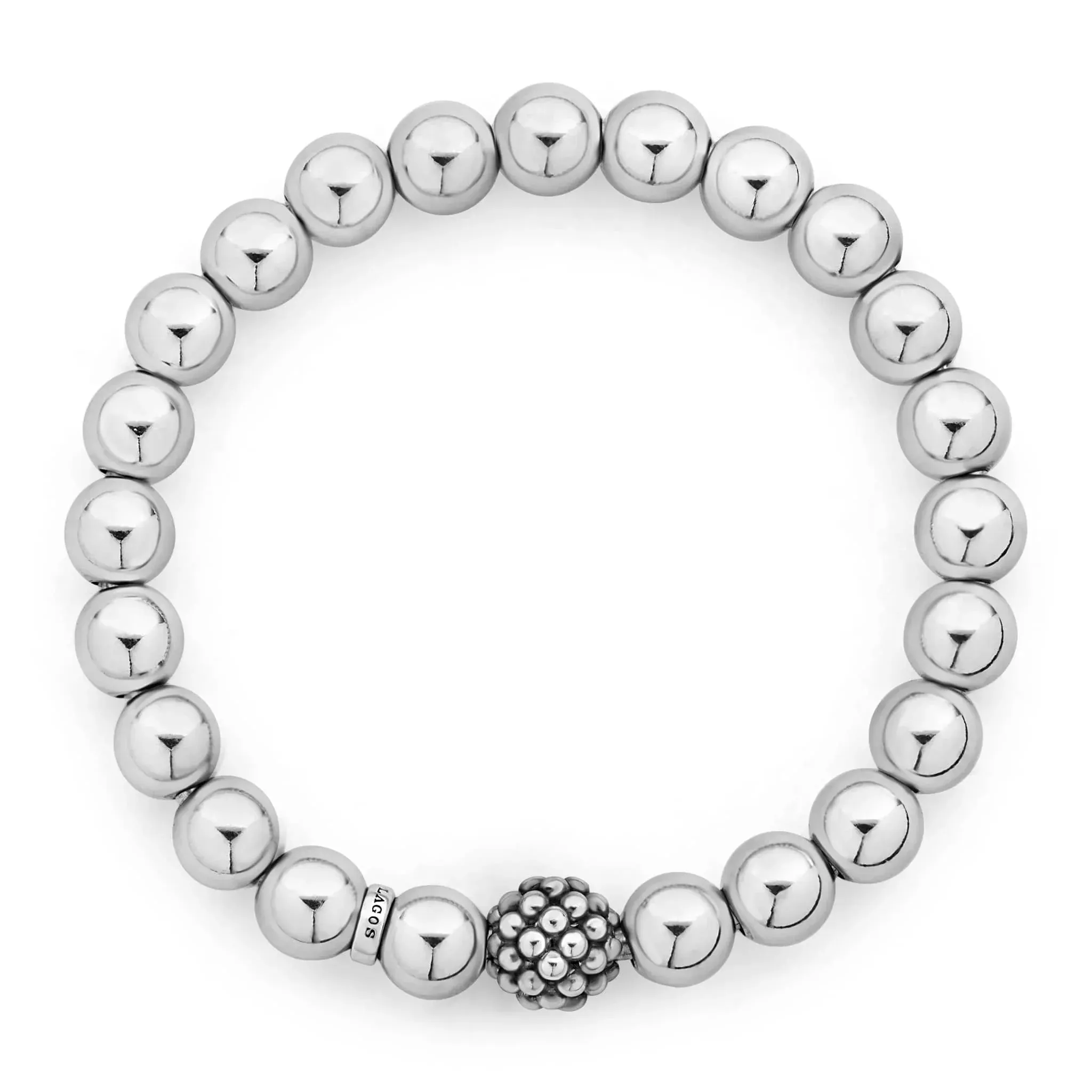 Stretch Silver Bead Bracelet