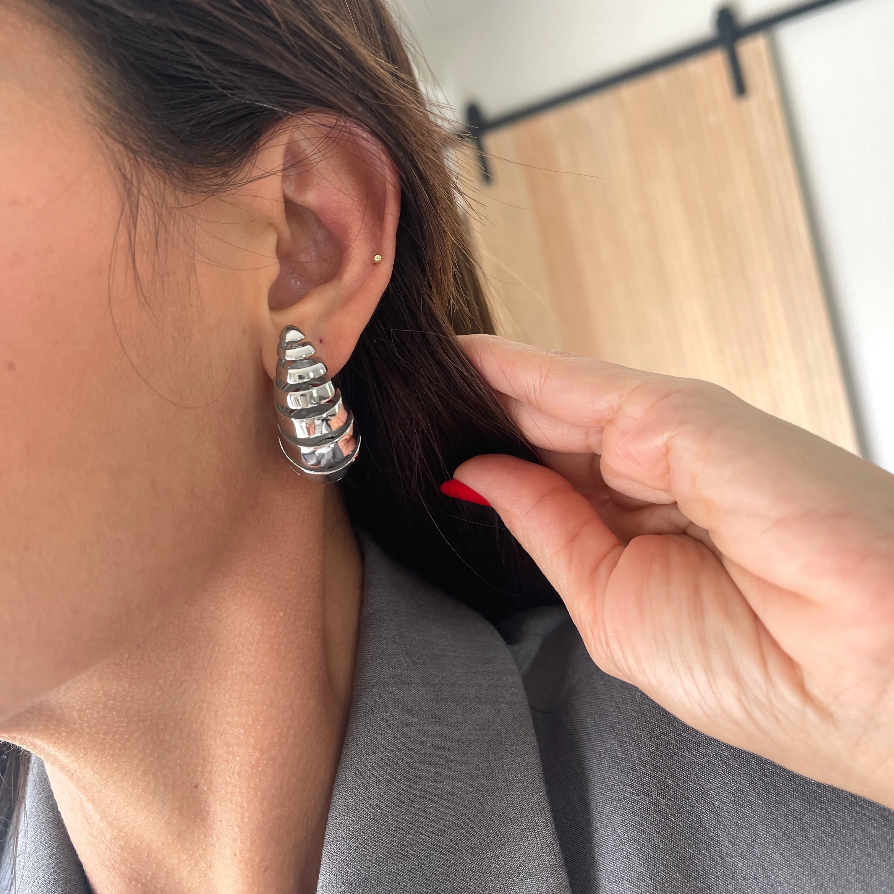 Stripes Chunky Vene Earrings