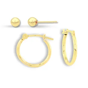 Stud and Hoop Earrings Set