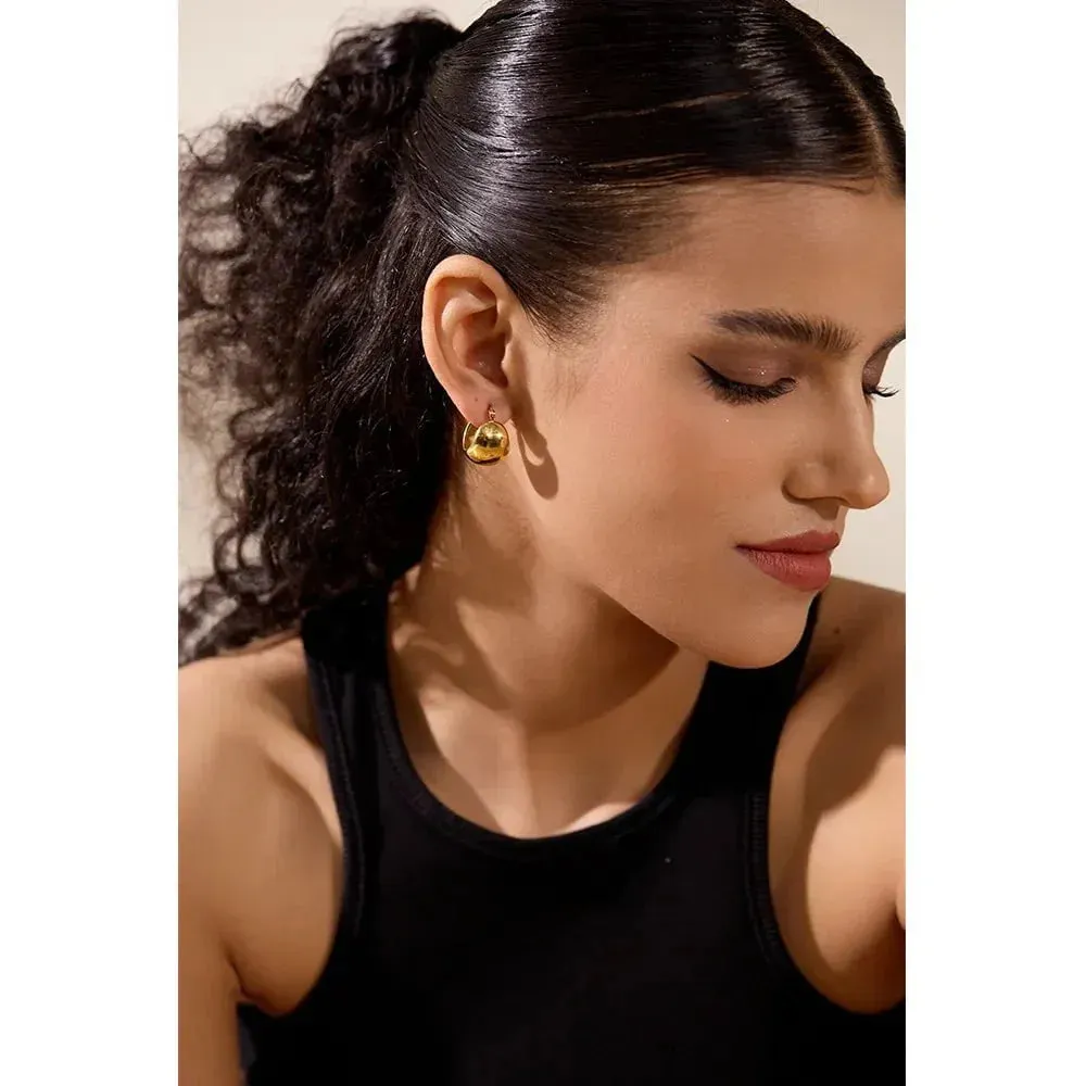 Stunning Stainless Steel Chunky Geometric Statement Earrings