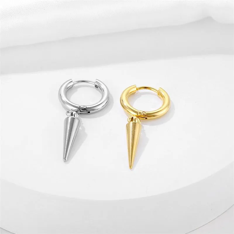 Stylish and Trendy Stainless Steel Coil Pendant Earrings