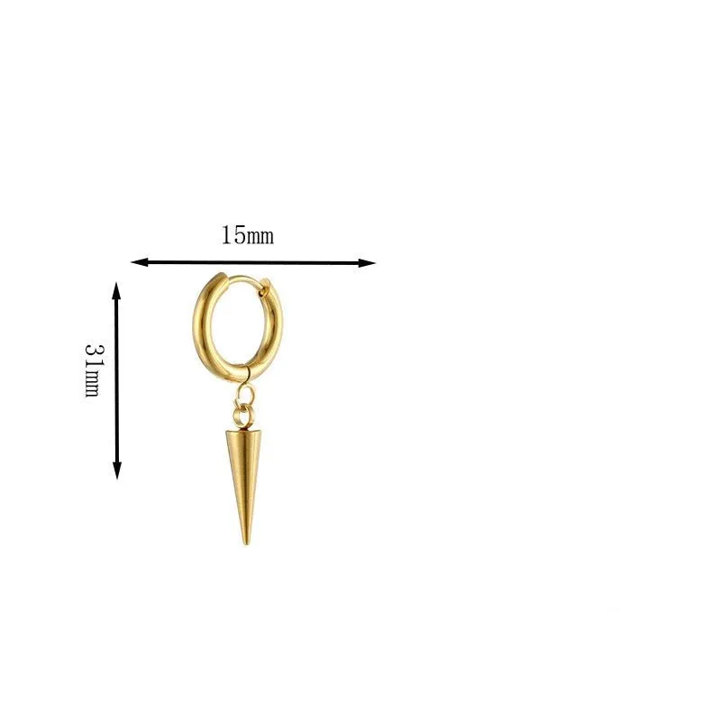 Stylish and Trendy Stainless Steel Coil Pendant Earrings