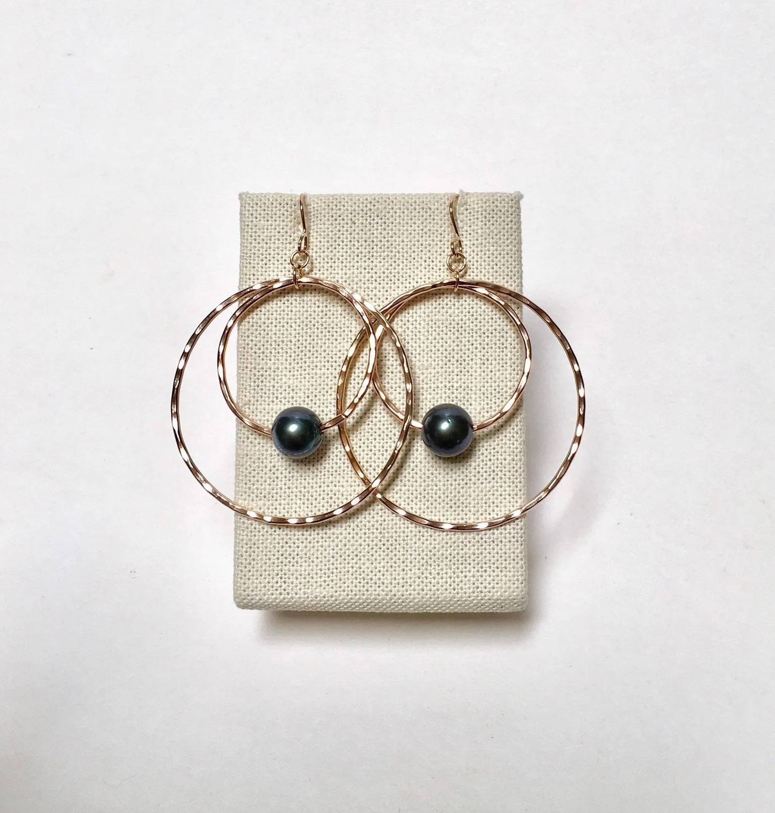 Tahitian Pearl Hoop within a Hoop Earrings