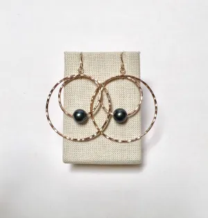 Tahitian Pearl Hoop within a Hoop Earrings