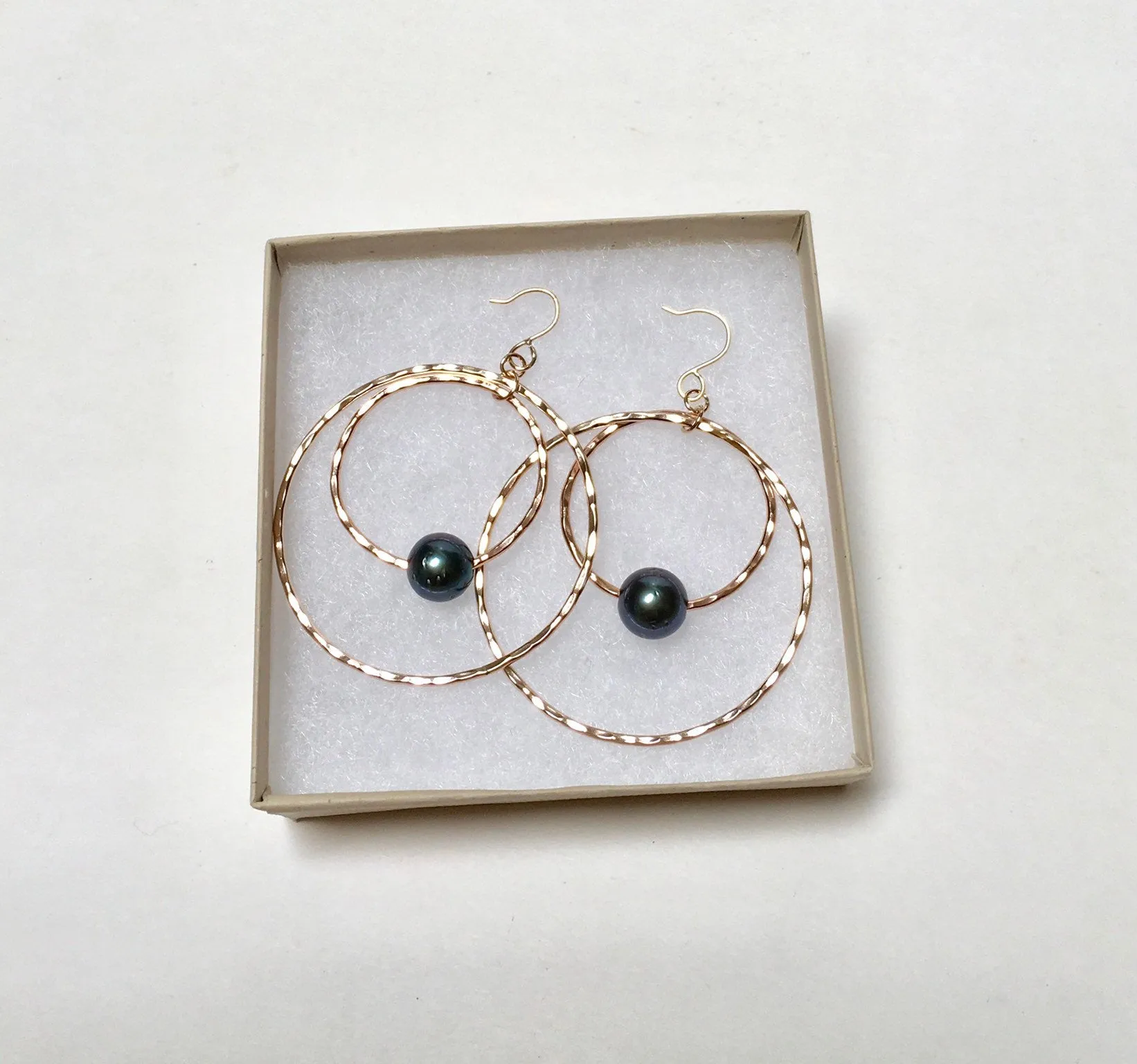 Tahitian Pearl Hoop within a Hoop Earrings