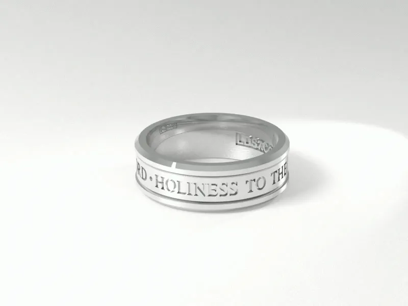 Temple Wedding Ring, Gents #793 Sterling Silver