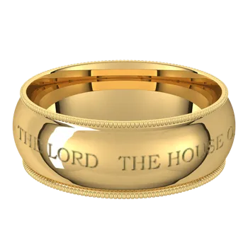 Temple Wedding Ring, Gents #8037 14K Gold