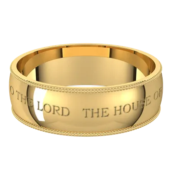Temple Wedding Ring, Gents #8037 14K Gold