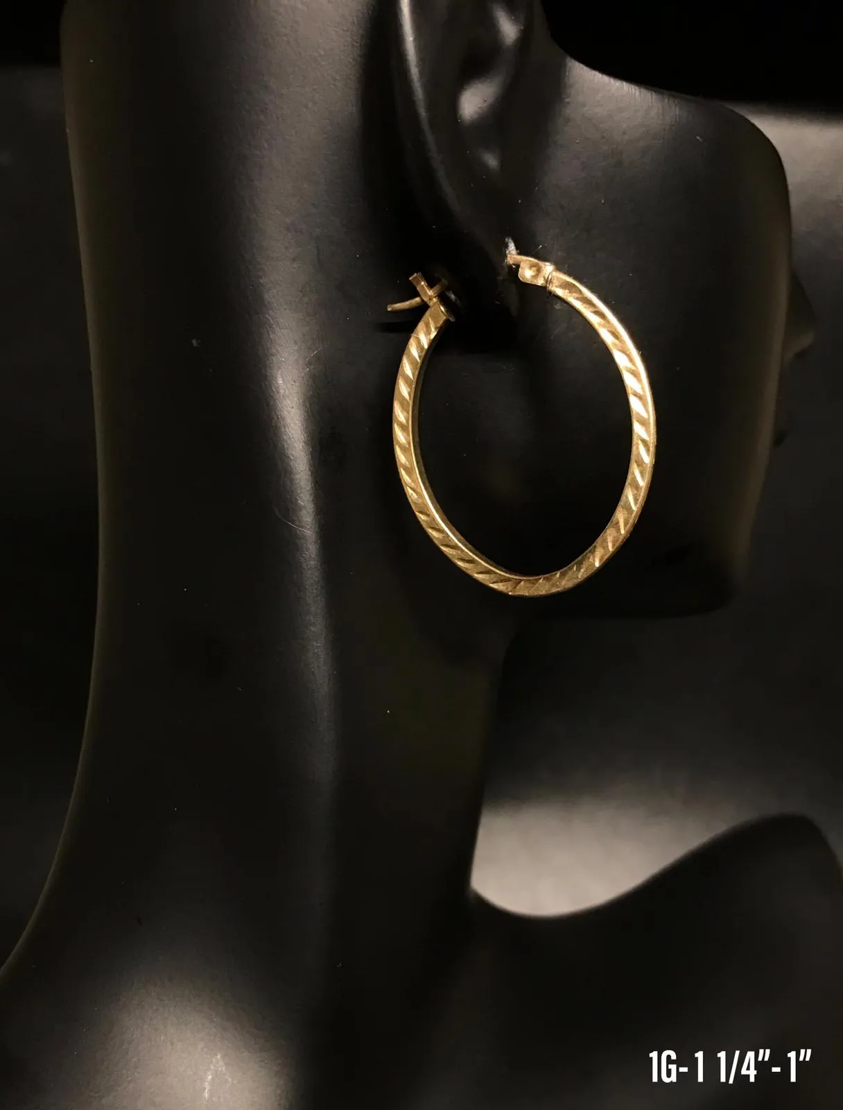 Textured Hoop earrings 10K solid gold