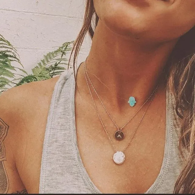 The "Haley" Set - Raw Pearl and Initial Necklace Set - Sterling, Gold, or Rose Gold