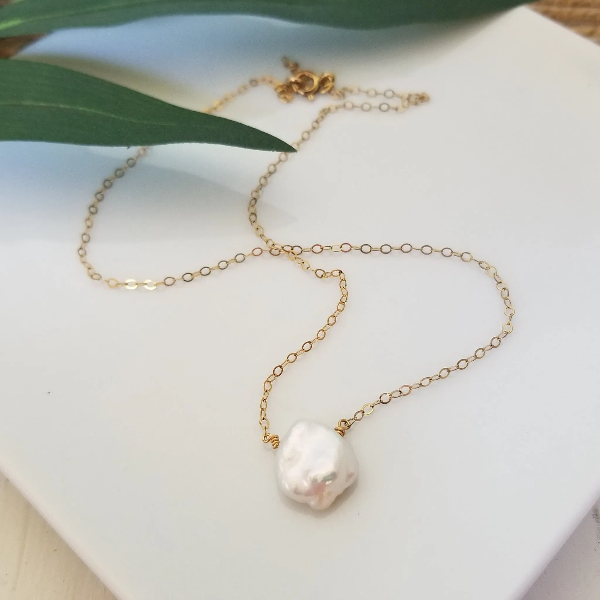 The "Haley" Set - Raw Pearl and Initial Necklace Set - Sterling, Gold, or Rose Gold